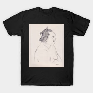 Calm Before the Storm - Pencil drawing of legendary sumo wrestler Hakuho T-Shirt